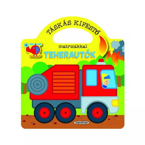 Táskás kifestő matricákkal - Teherautók